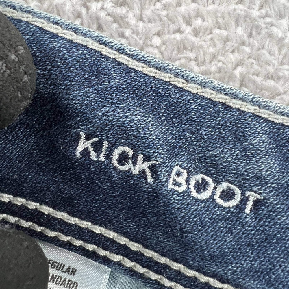 American Eagle Kick Boot Jeans Womens 12 Super Stretch Blue Flare Denim Bootcut - Picture 6 of 11